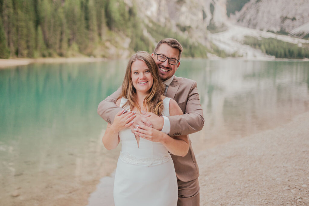After Wedding Shooting in den Dolomiten am Pragser Wildsee